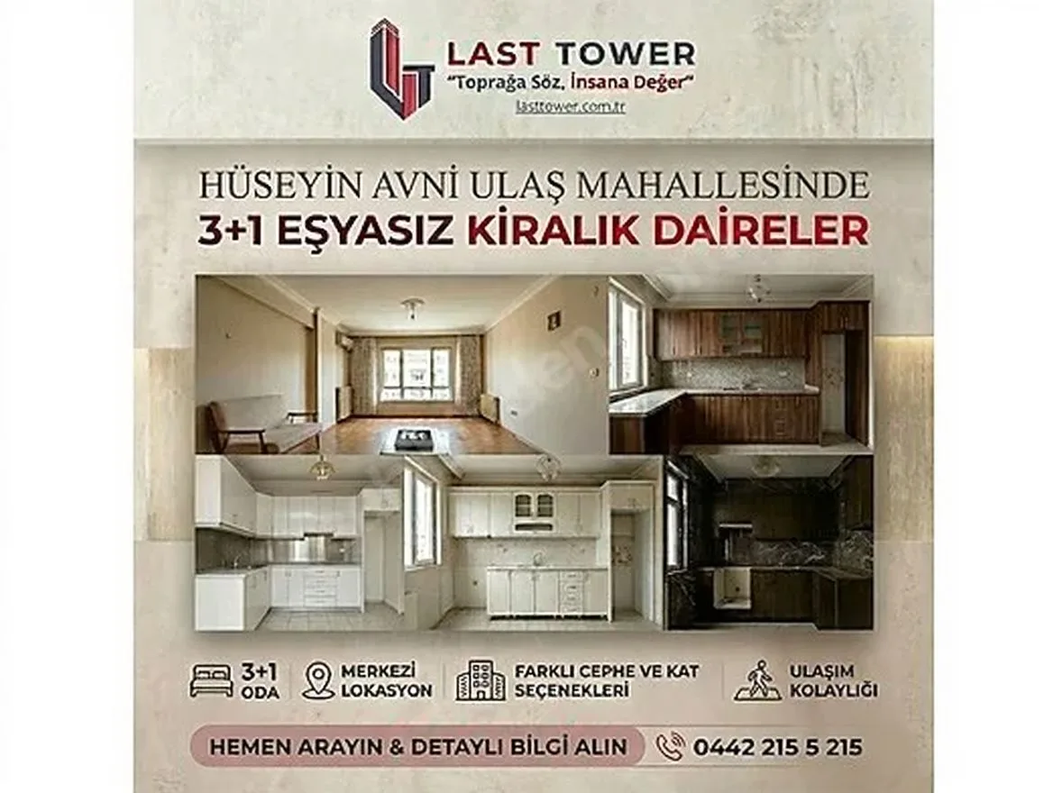 Palandöken Hüseyin Avni Ulaş 3+1 Eşyasız Kiralık Daireler - 1