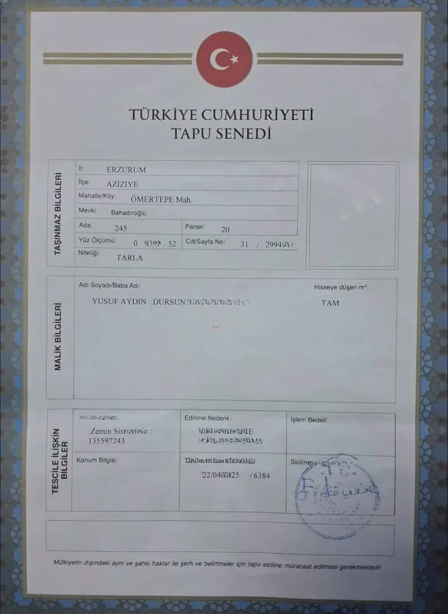 Aziziye Merkez'de 9398 m² Satılık Arsa - 4
