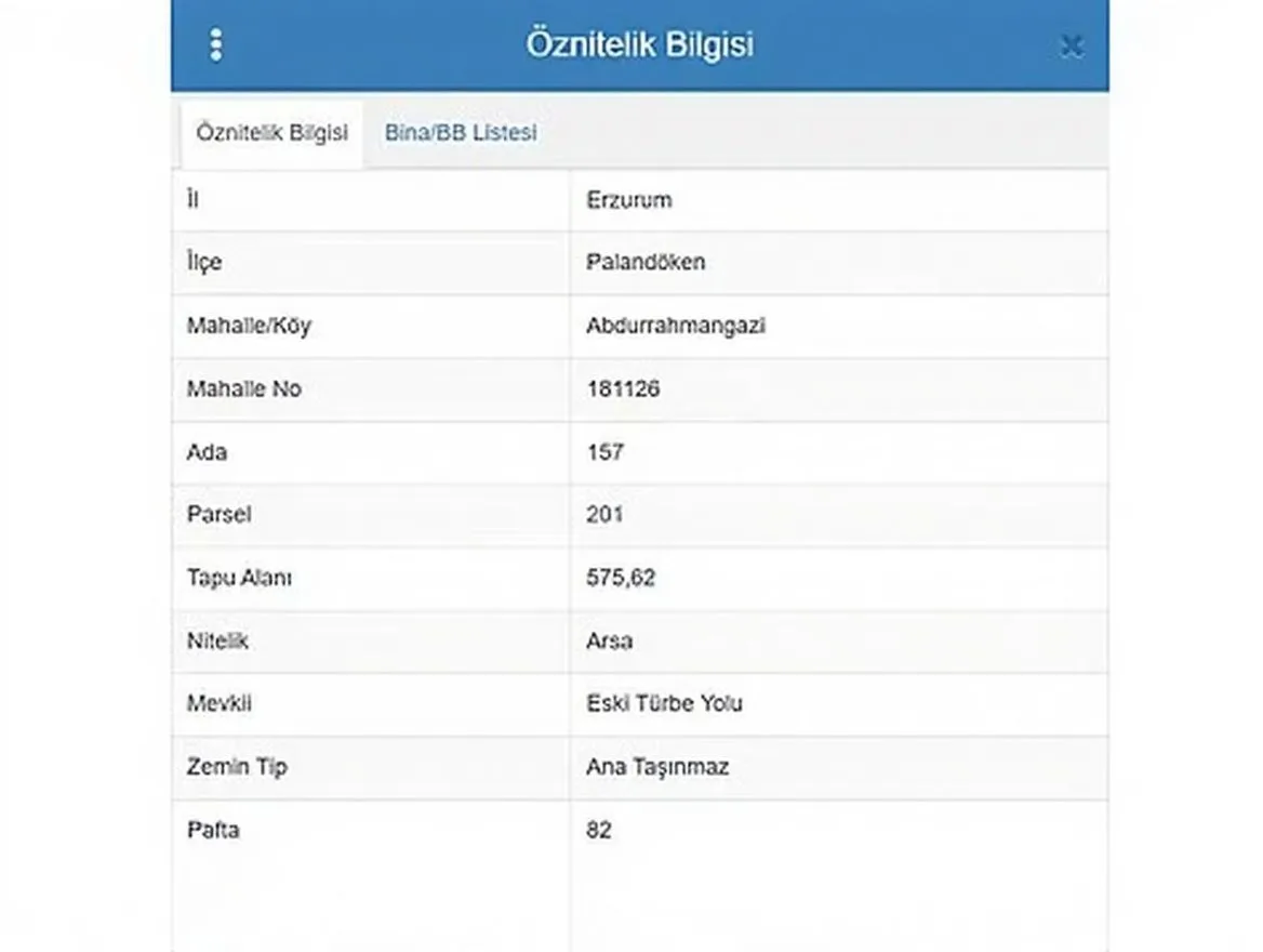 ERZURUM SATILIK ARSA 575M² PALANDÖKEN ABDURRAHMAN GAZI MAH.