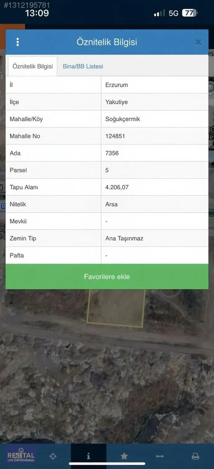 4206M² SATILIK ARSA ERZURUM YAKUTIYE